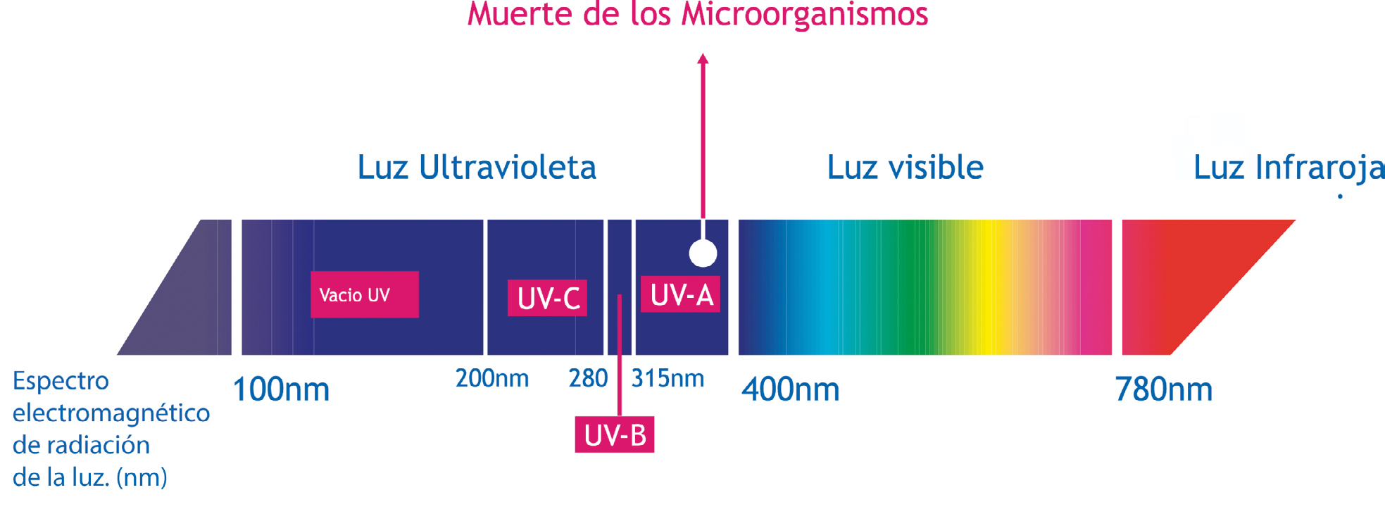 Luz ultravioleta para eliminar el coronavirus de espacios de